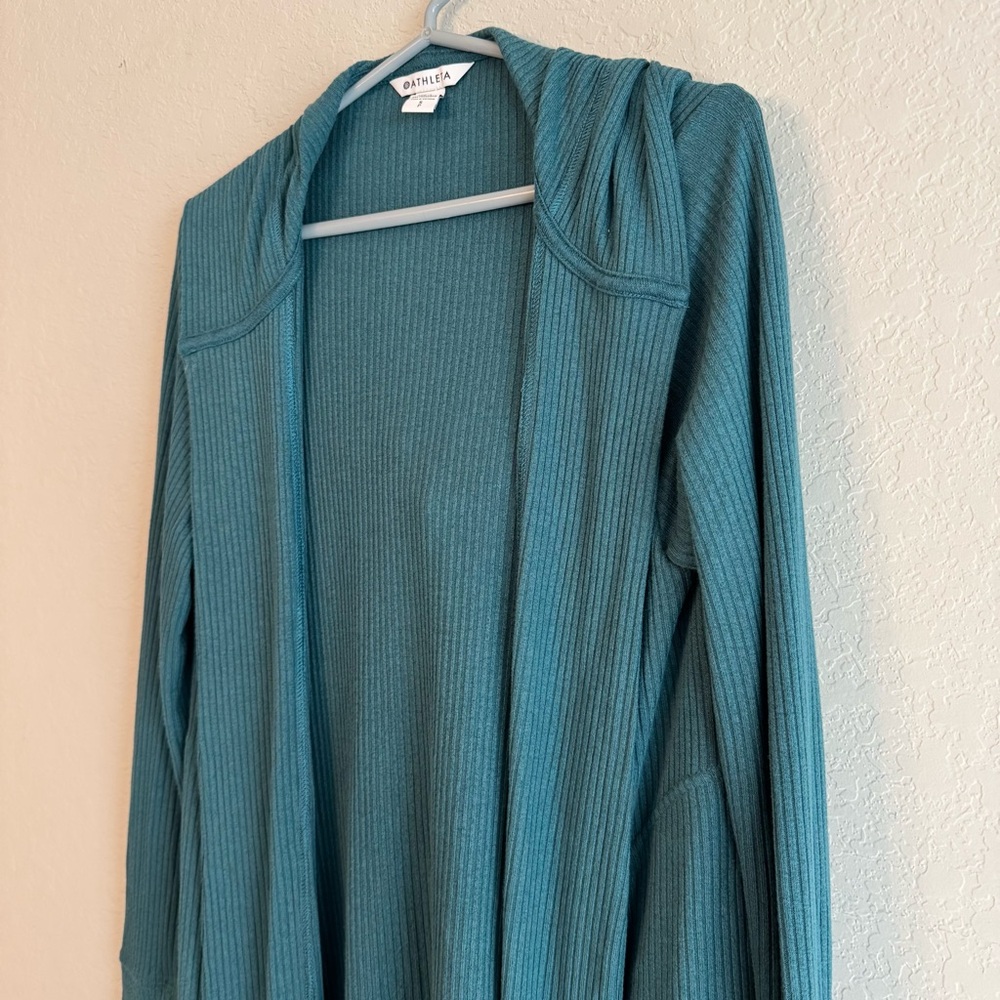 Athleta Teal Harmony Pose Wrap Cardigan Small - Picture 3 of 6